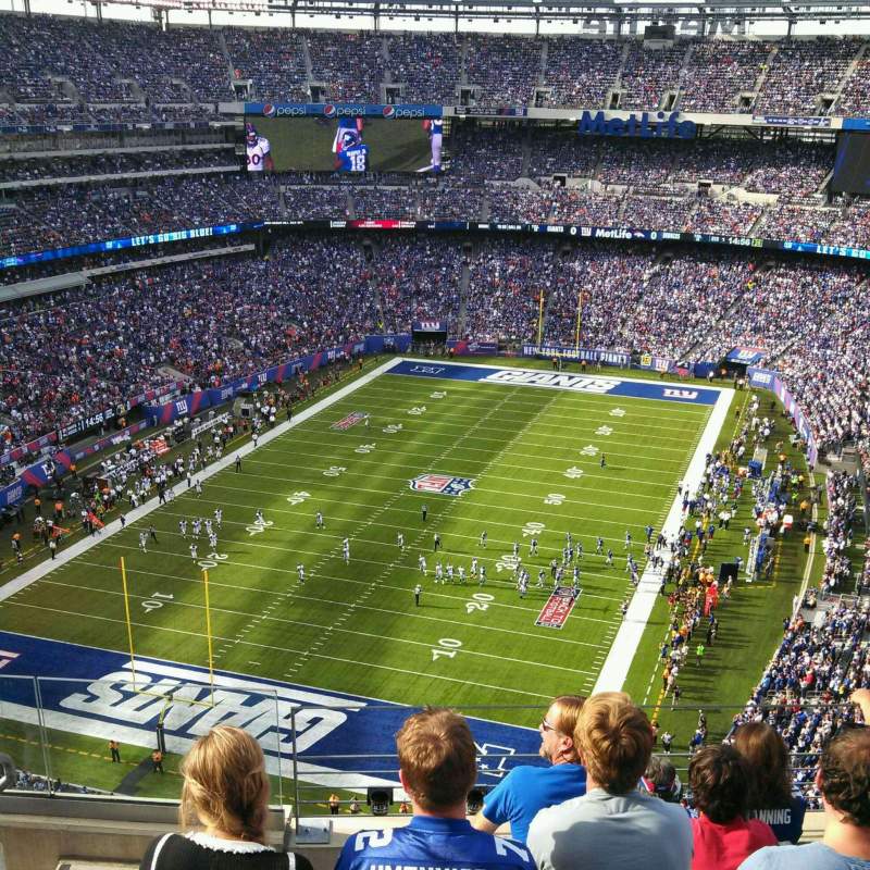 Metlife Stadium Section Row Seat New York Giants Vs