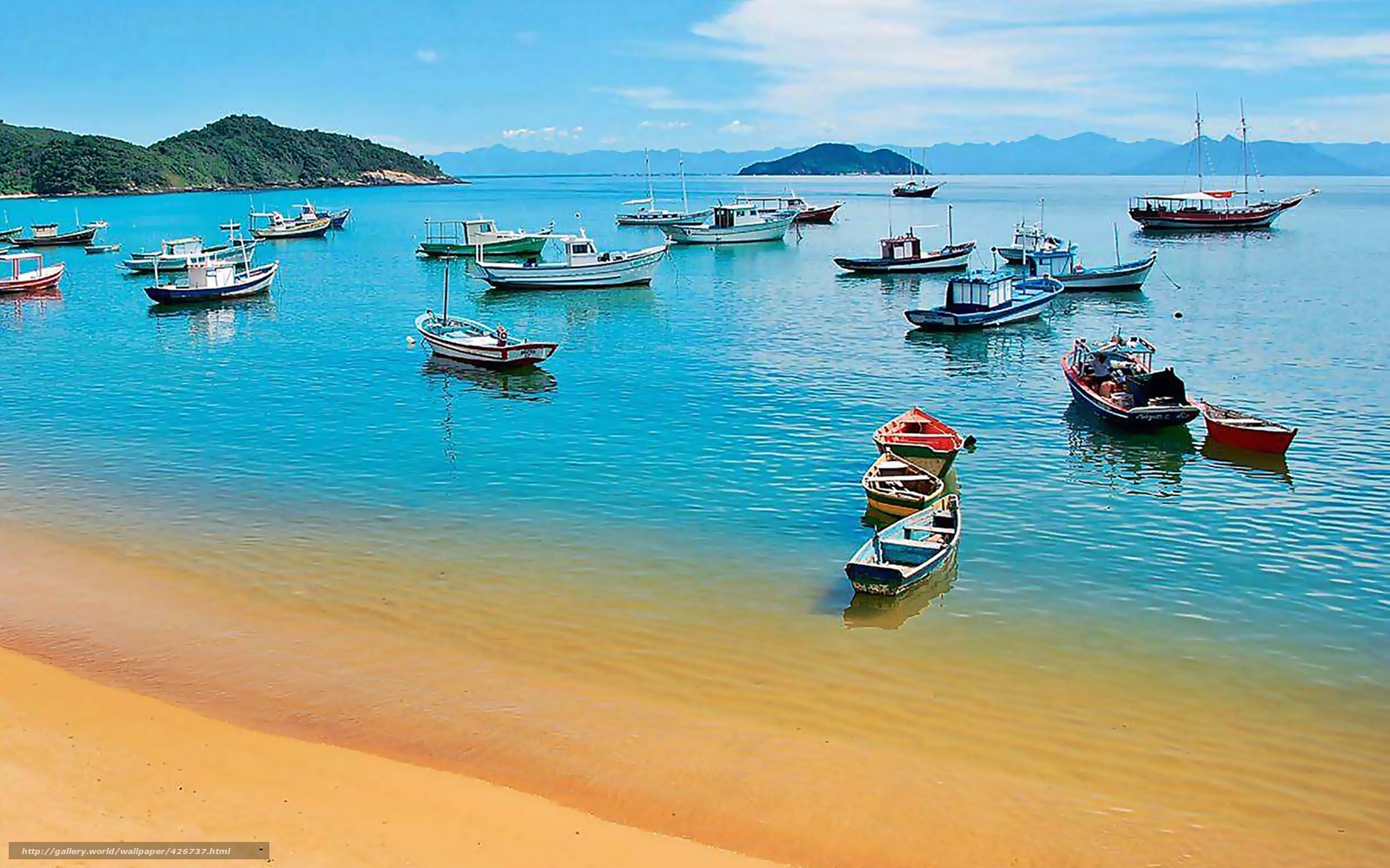 Wallpaper Buzios Brazil Beach Boats Desktop