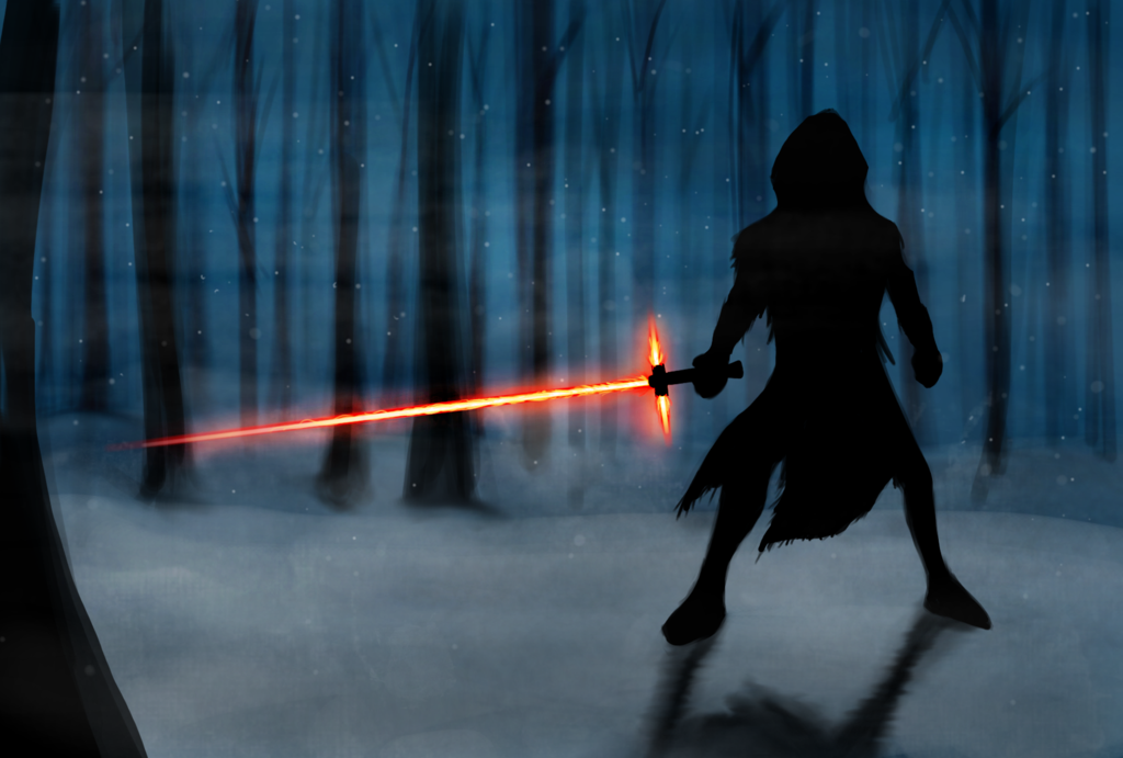 Kylo Ren ignites his lightsaber by Cyboarach95 on