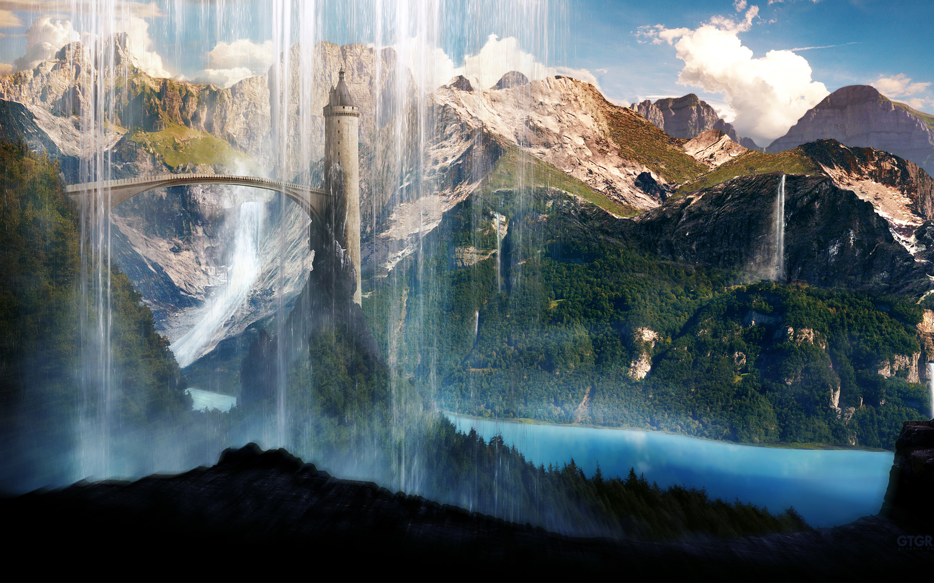 Waterfalls Scenery Wallpaper HD