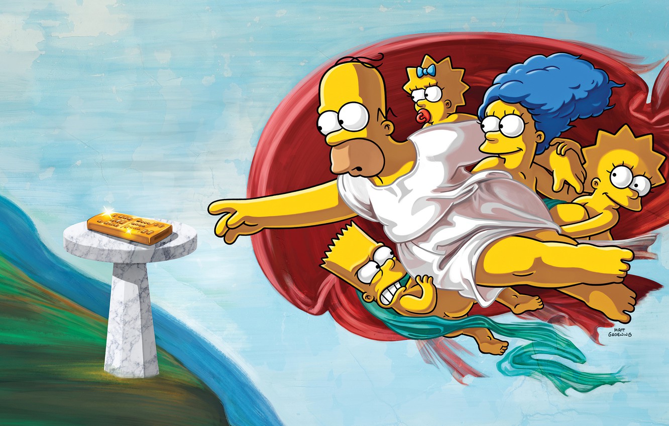 Wallpaper The Simpsons Figure Picture Homer Maggie