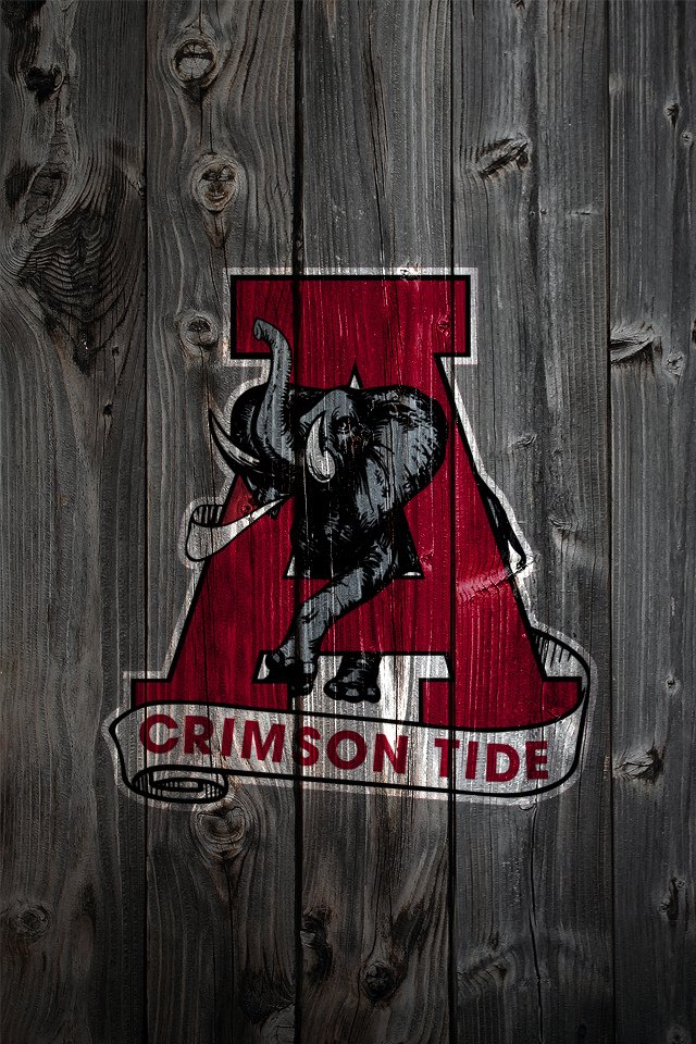 Alabama Crimson Tide Alternate Logo 2 Wood iPhone 4 Background   a