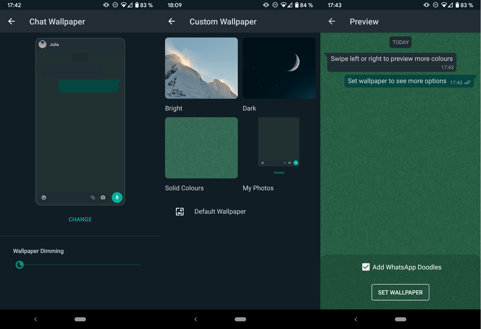 Whatsapp Adds Option To Set Custom Wallpaper For Individual Chats