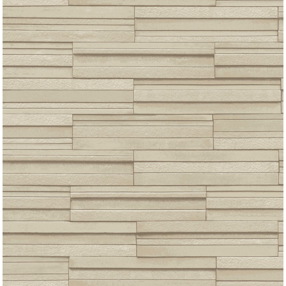 Fine Decor Ceramica Slate Tile Washable Wallpaper Beige Fd40124