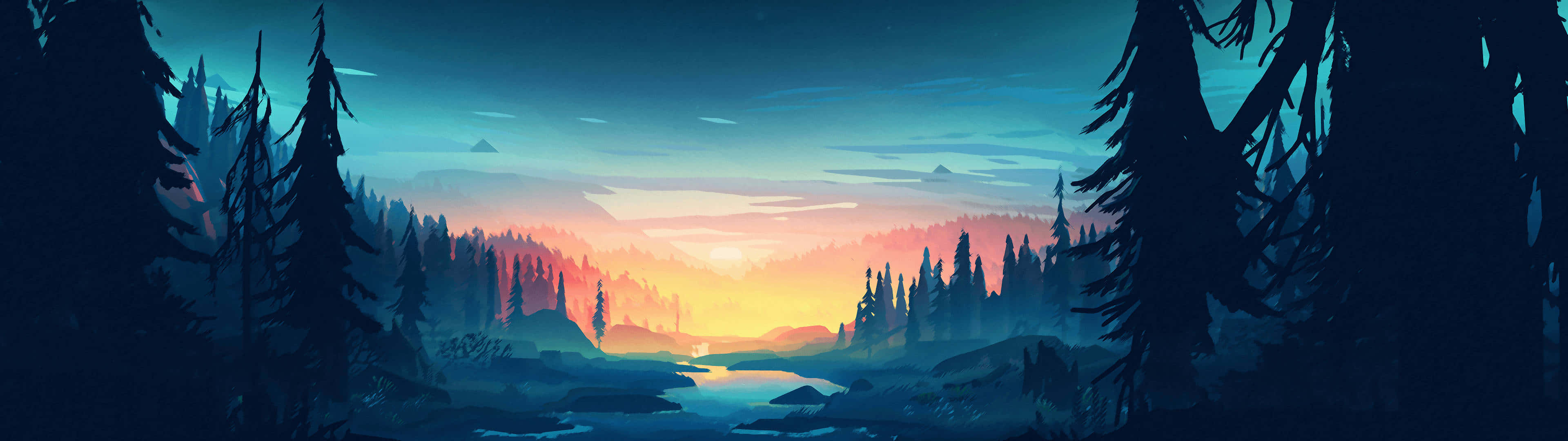 Minimalist Dual Monitor Wallpaper