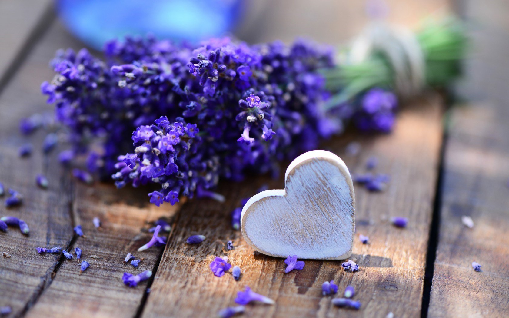 bouquet lavender purple heart photo wooden buds hd wallpaper