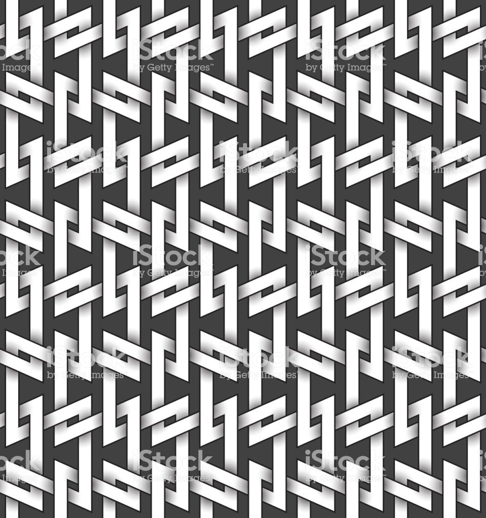 Abstract Repeatable Pattern Background Of White Twisted Strips