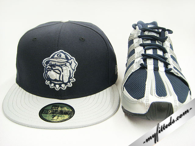 GEORGETOWN HOYAS Navy Silver New Era Fitted Cap