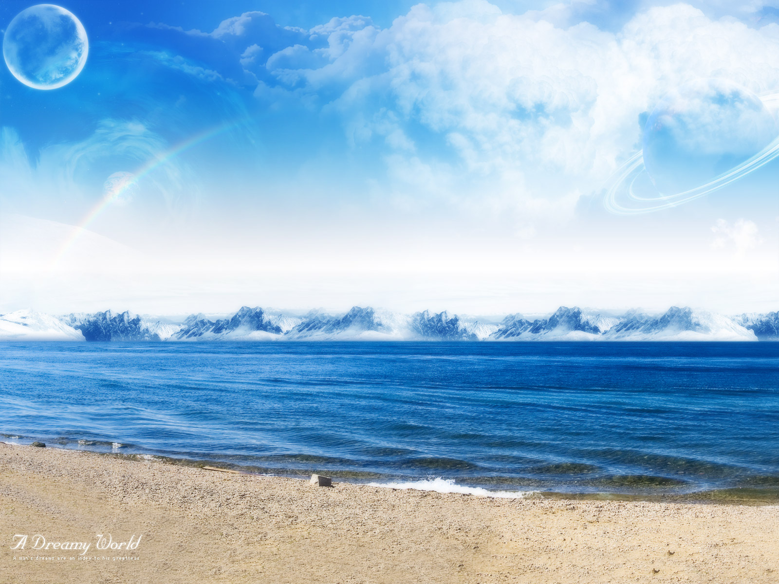 Sea Shore Dreamy World Wallpaper HD