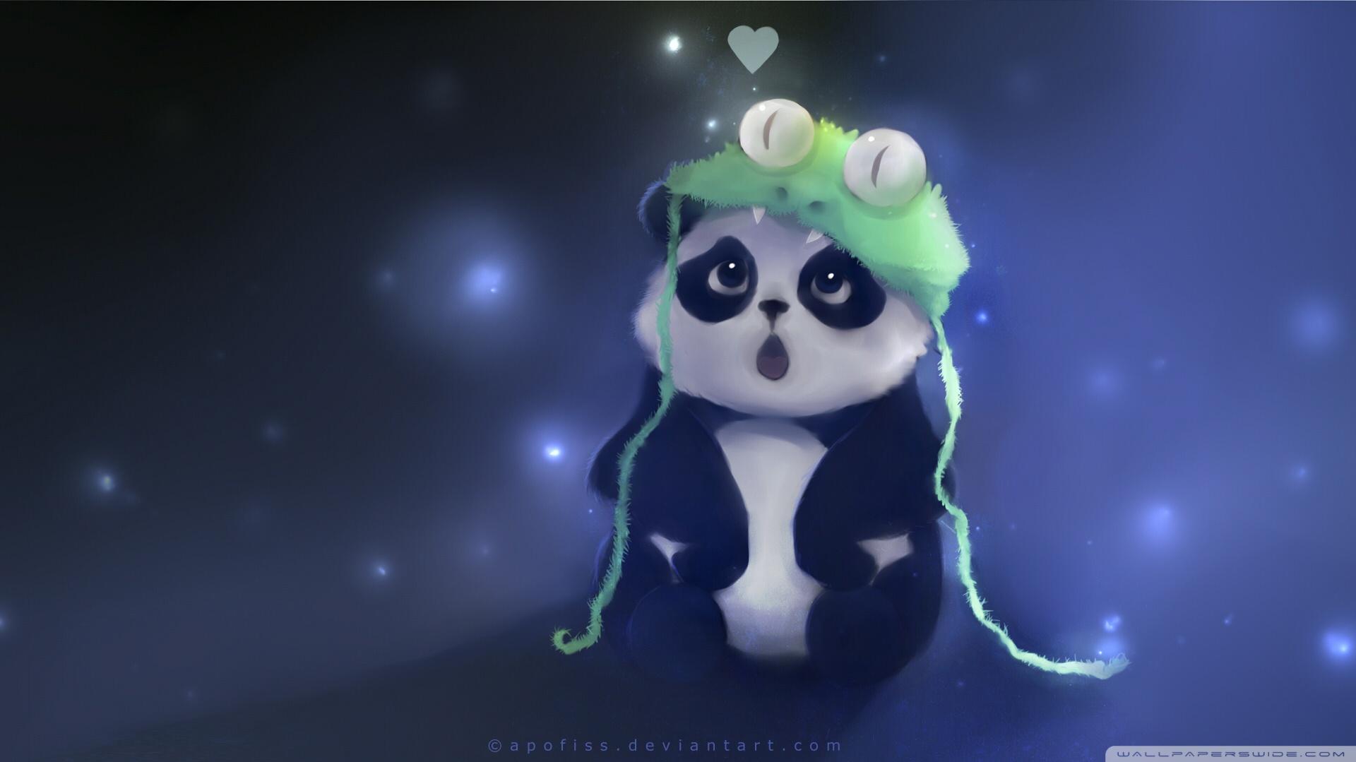 Cute Panda Painting Ultra HD Desktop Background