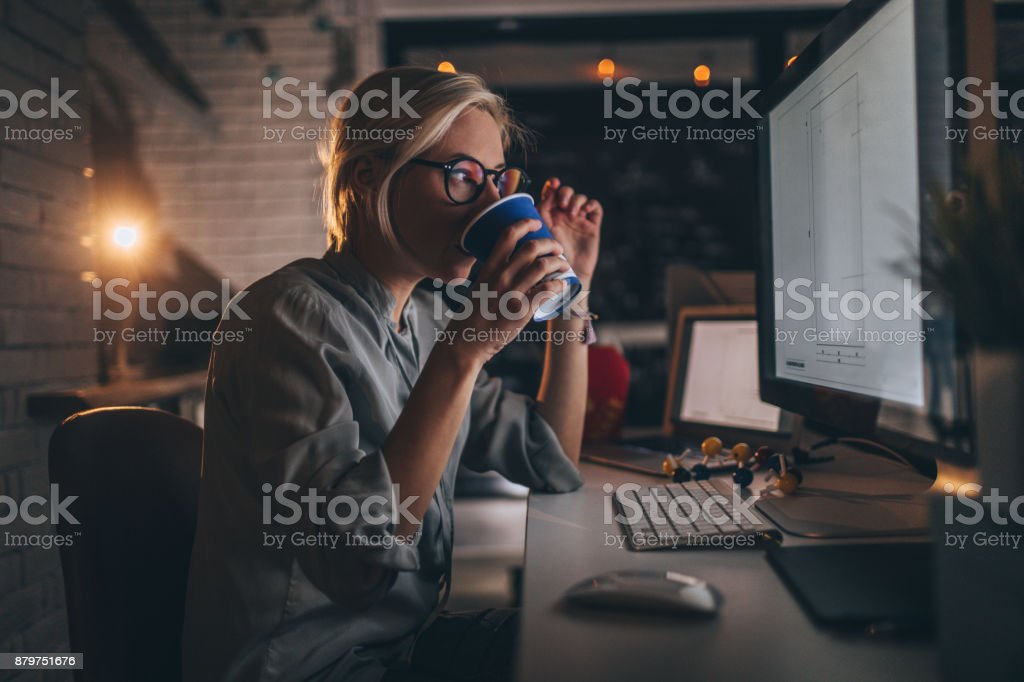 Some Coffee For A Late Night Shift Stock Photo Image