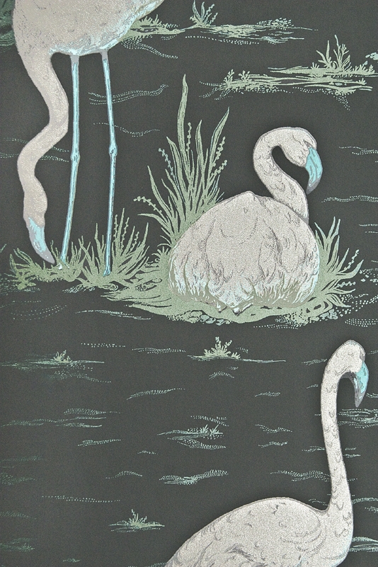Flamingo Contemporary Wallpaper Black From Cole And Son