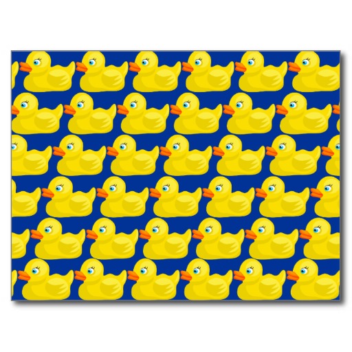 Awesome Yellow Rubber Ducky Wallpaper Design Postcard