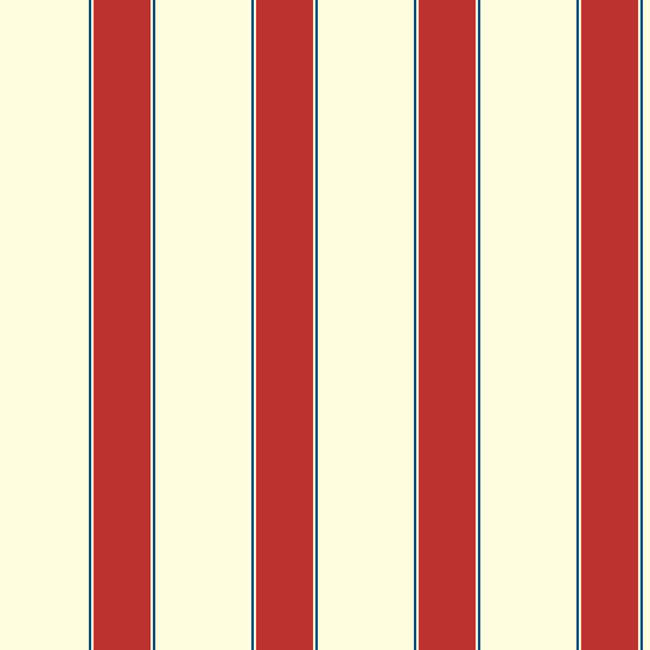 Red Cream Zb3420 Wide Stripe Pinstripe Wallpaper Baby Nursery
