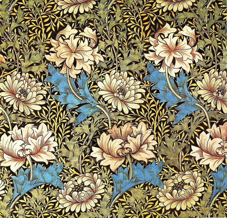 19th Century Wallpaper Patterns Chrysanthemum