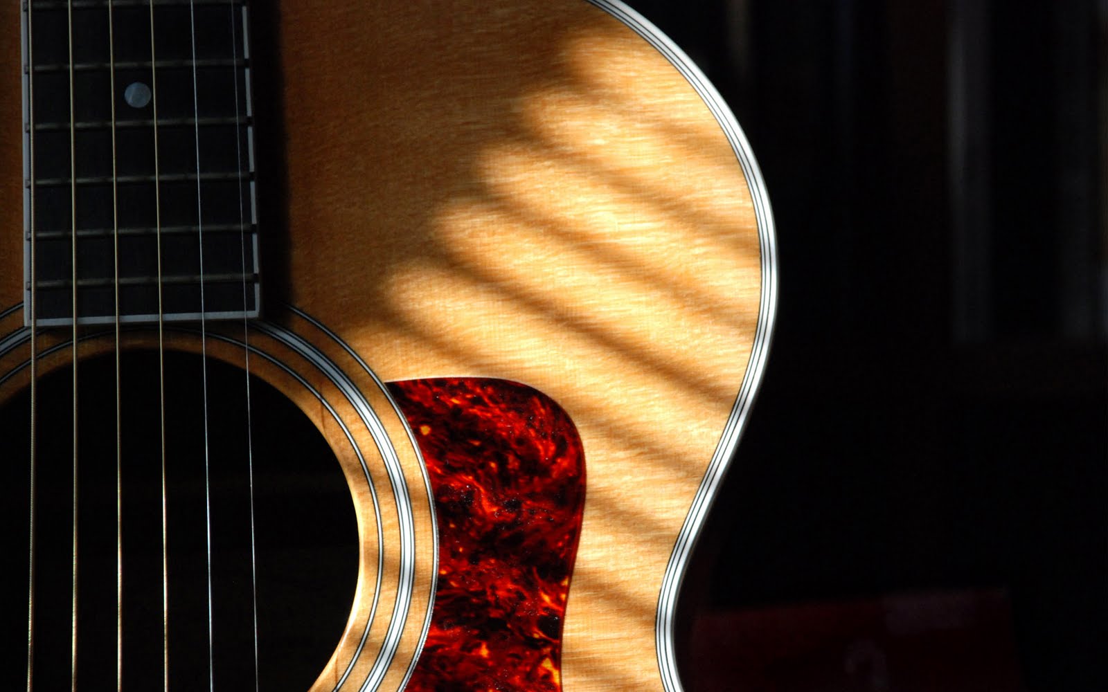 Guitar Wallpaper   Acoustic Guitar In Sunlight   Widescreen HD