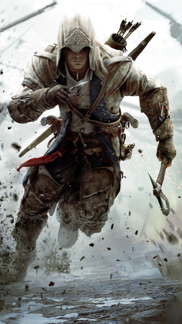 Assassins Creed Connor Running iPhone Wallpaper