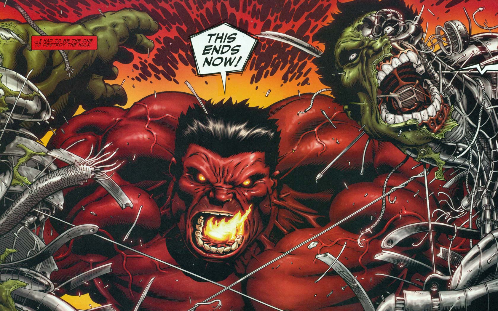 Red Hulk Vs Cyborg Green Myconfinedspace