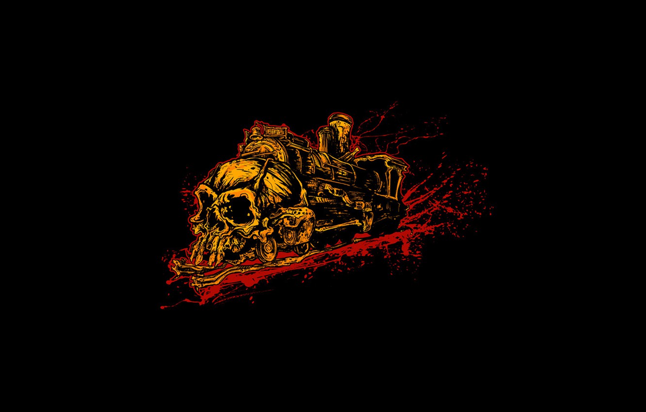 Wallpaper Black Blood Skull Train Minimalism Grunge Hell