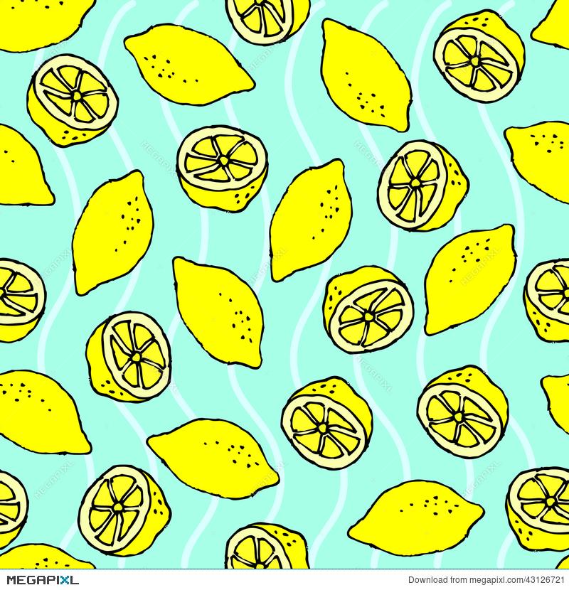 Free download Lemon Seamless Pattern Blue Background Illustration ...