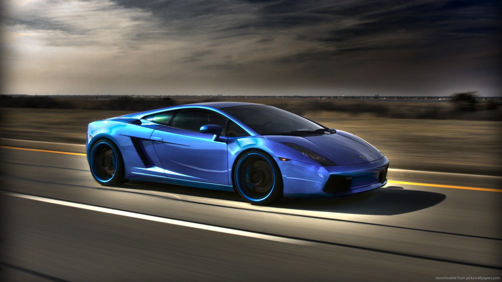 Black And Blue Lamborghini Desktop Wallpaper