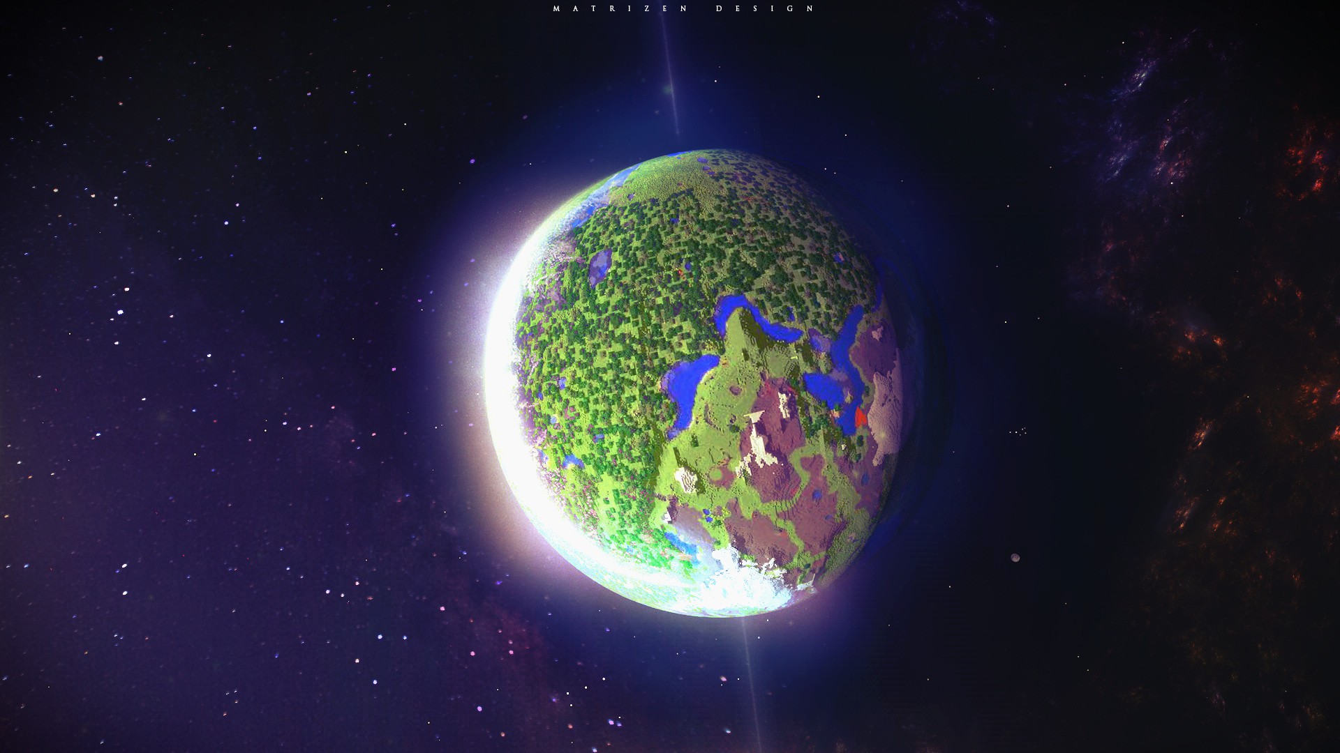 Pla Minecraft Space Stars Glowing Dark Digital Art 3d