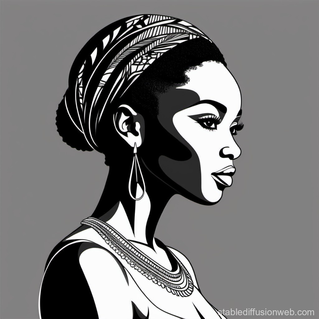 African Woman Side Profile Wallpaper