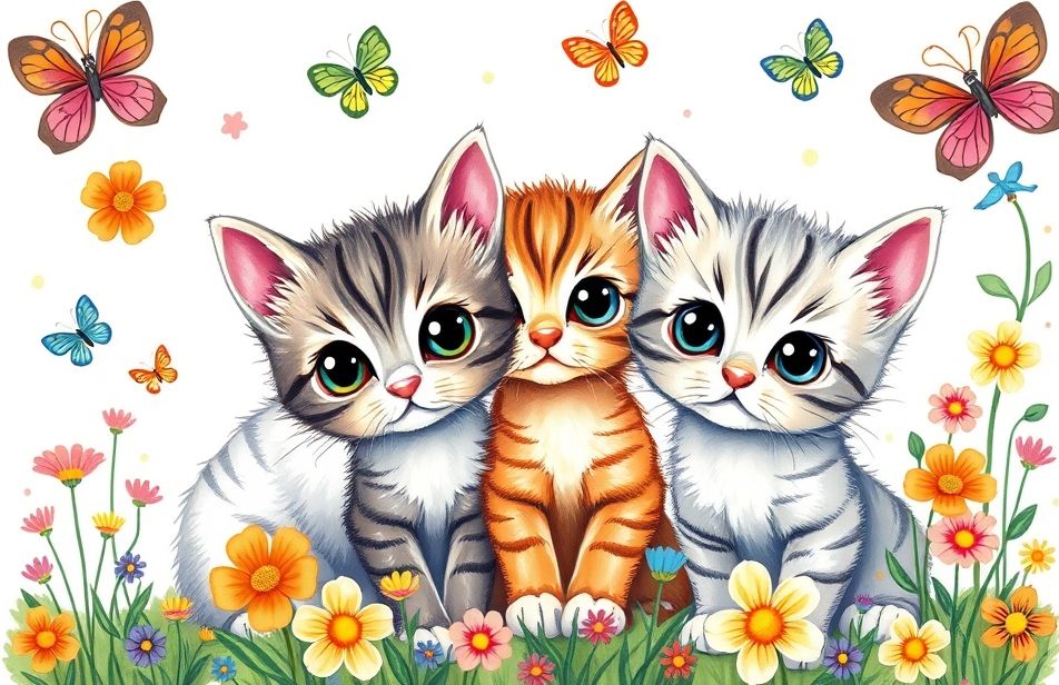 Cute Cat Drawings Wallpaper