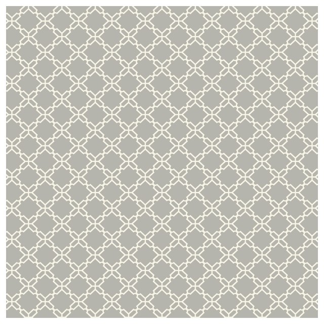 York Sure Strip Gray Geometric Trellis Wallpaper Contemporary