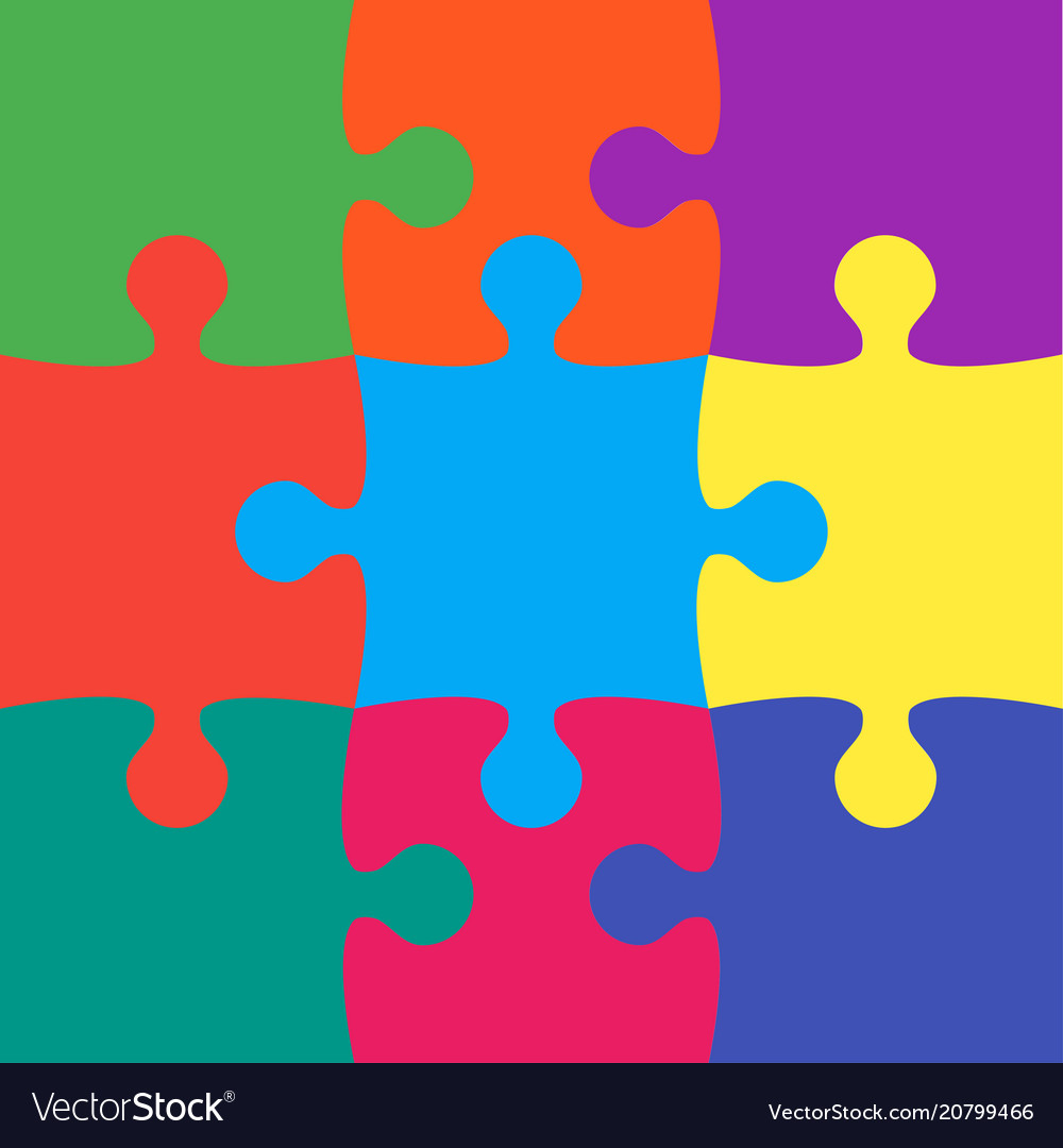 Colorful Puzzle Jigsaw Background Vector Image