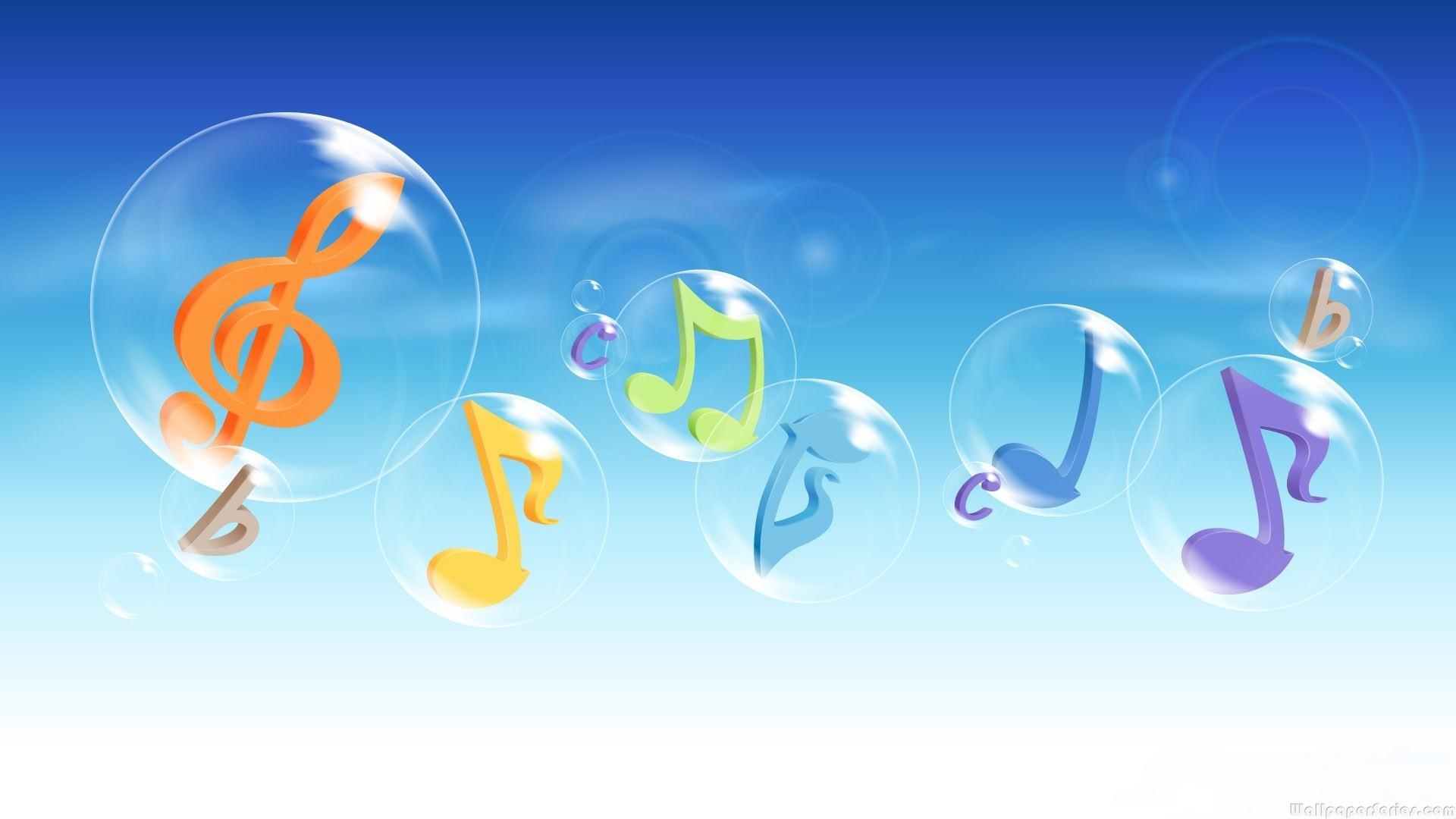 HD Colorful Music Notes Treble Clef Desktop Wallpaper
