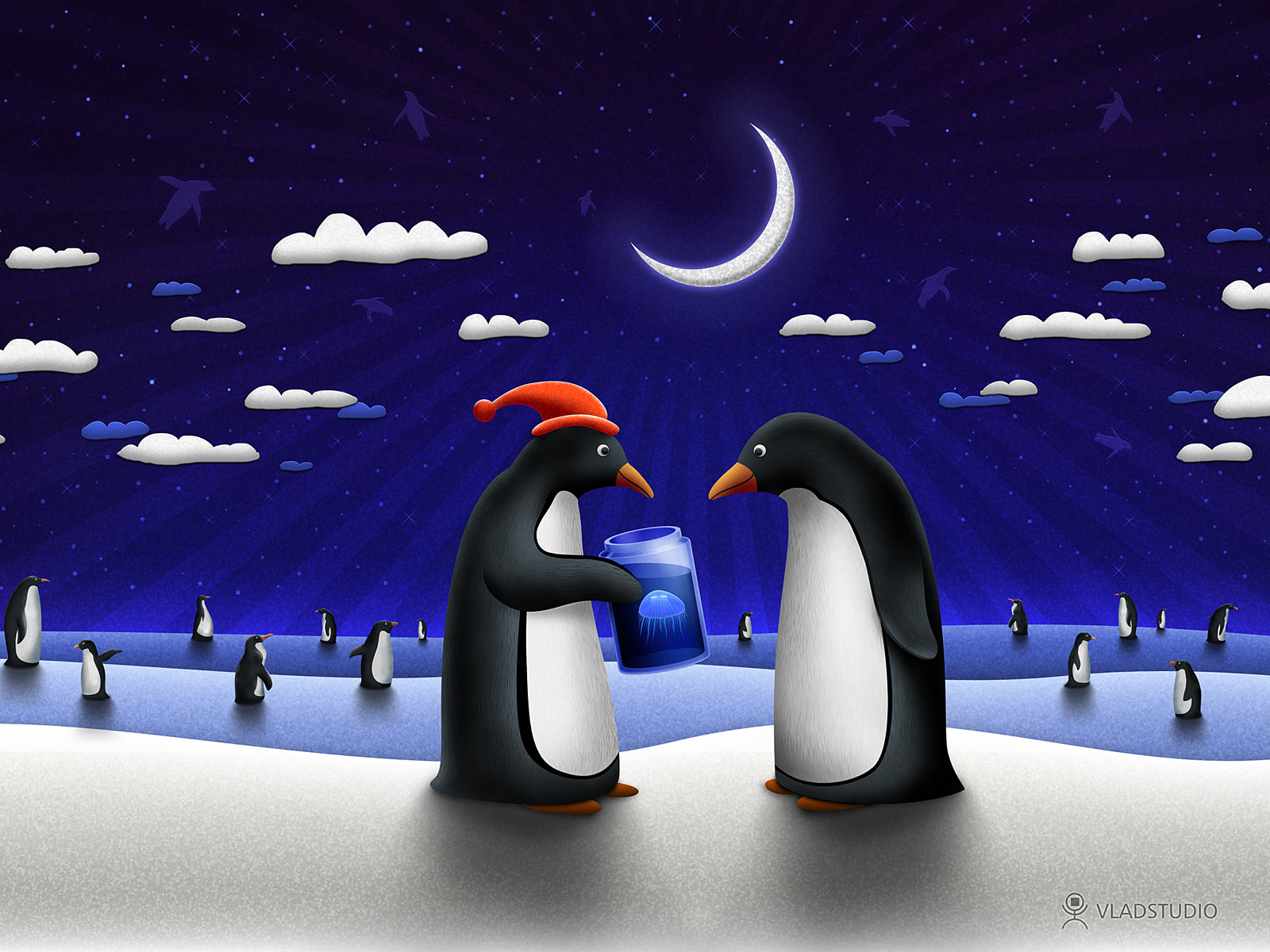 Download Christmas Animals wallpaper christmas penguins