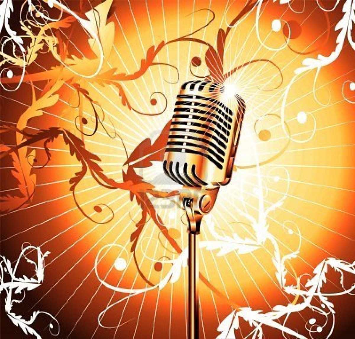 Stock Photo In Old Microphone Music Background Abstract