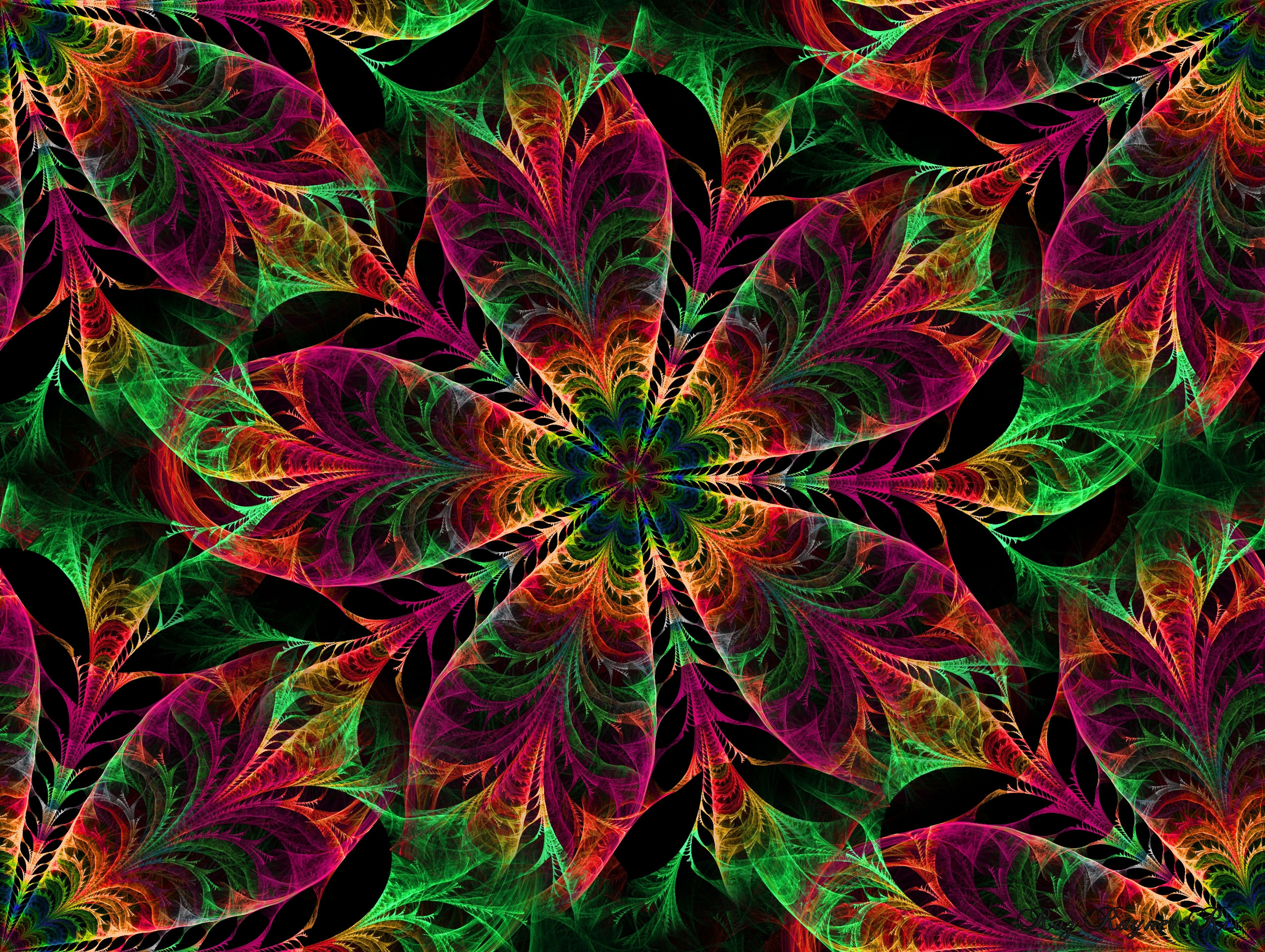 Wallpaper Kaleidoscope Patterns Colors HD Background