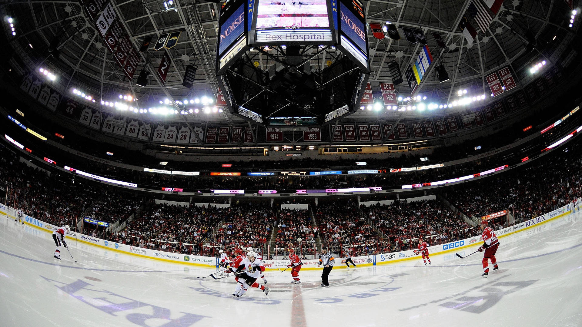 Panoramic Of An Ottawa Senators Game At The Stadium Wallpaper