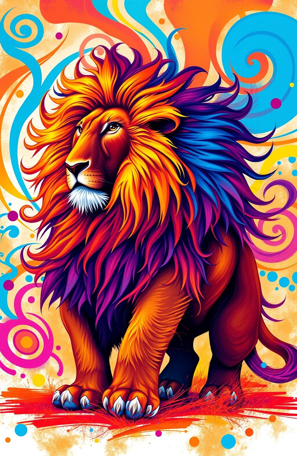 Colorful Lion Wallpaper