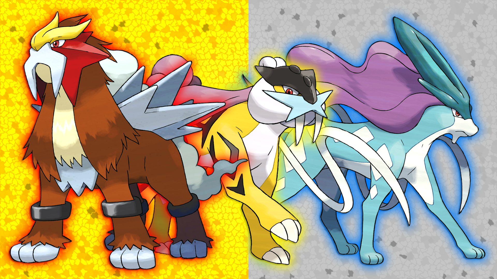 Entei Raikou And Suicune Wallpaper V2 By Glench On