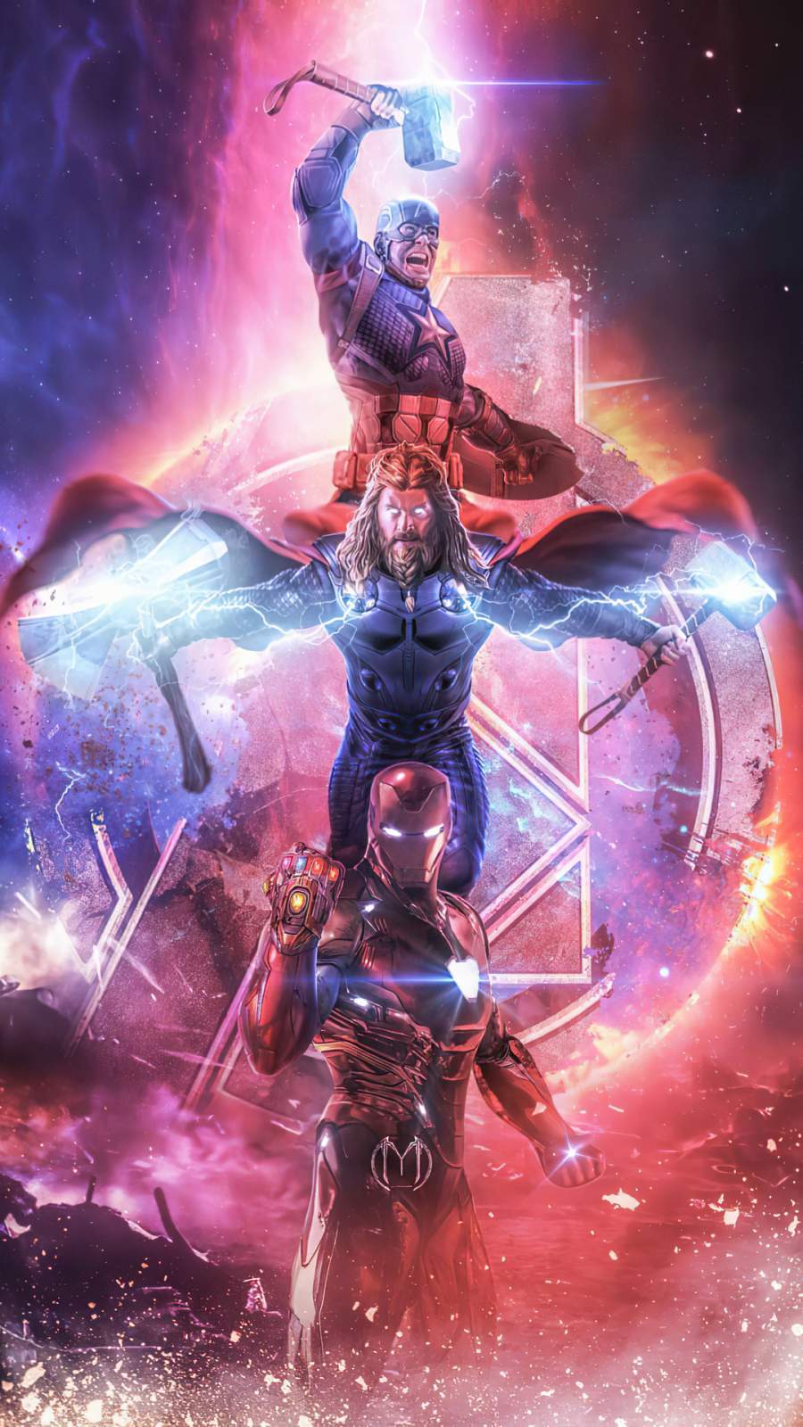 Iron Man Infinity Gauntlet Stones Artwork iPhone Wallpaper