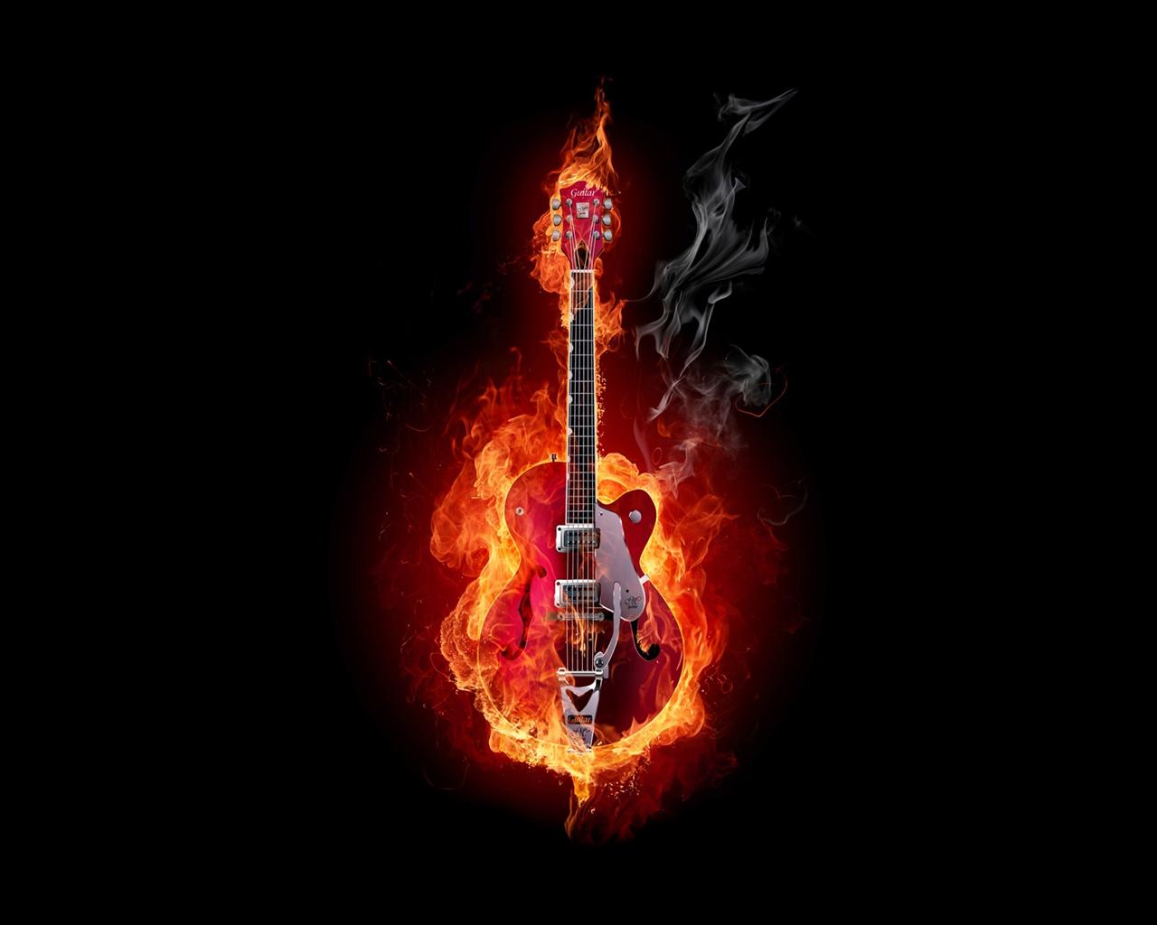  Gretsch Guitar Burning Desktop Wallpaper Background Desktop Wallpaper