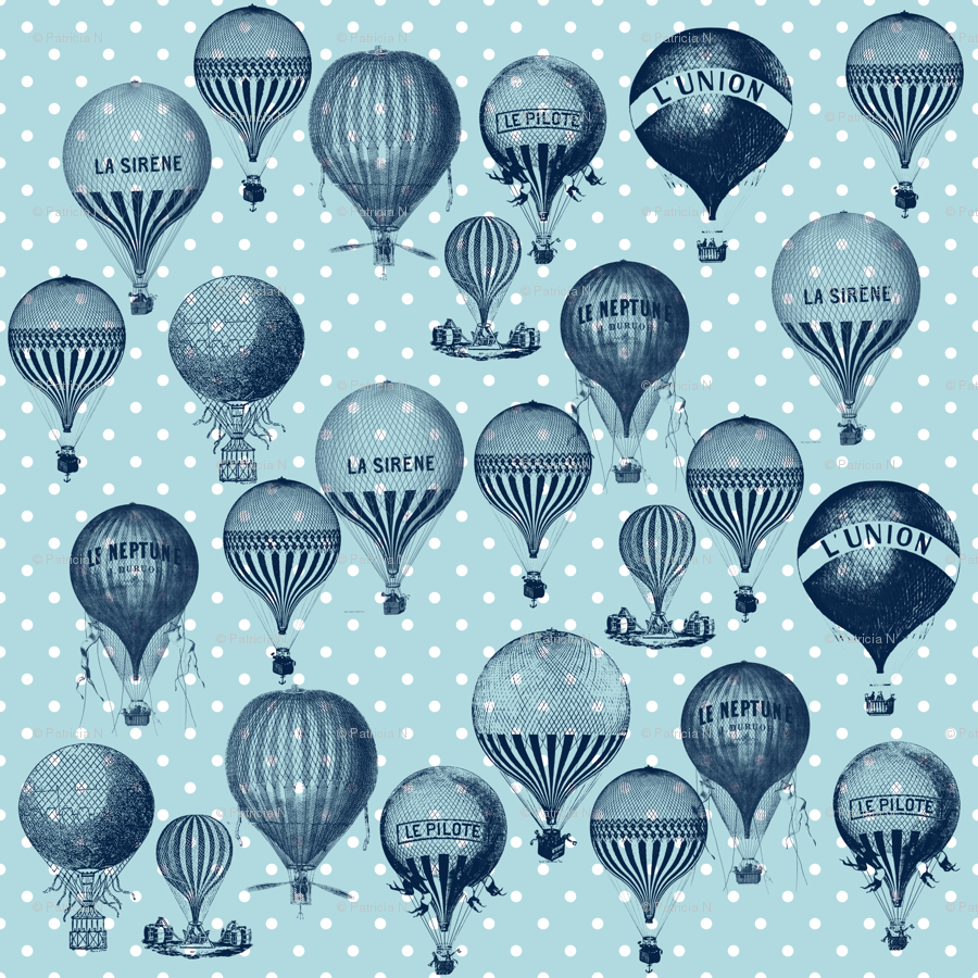 Vintage Hot Air Balloon Background Blue vintage hot air balloons 900x900