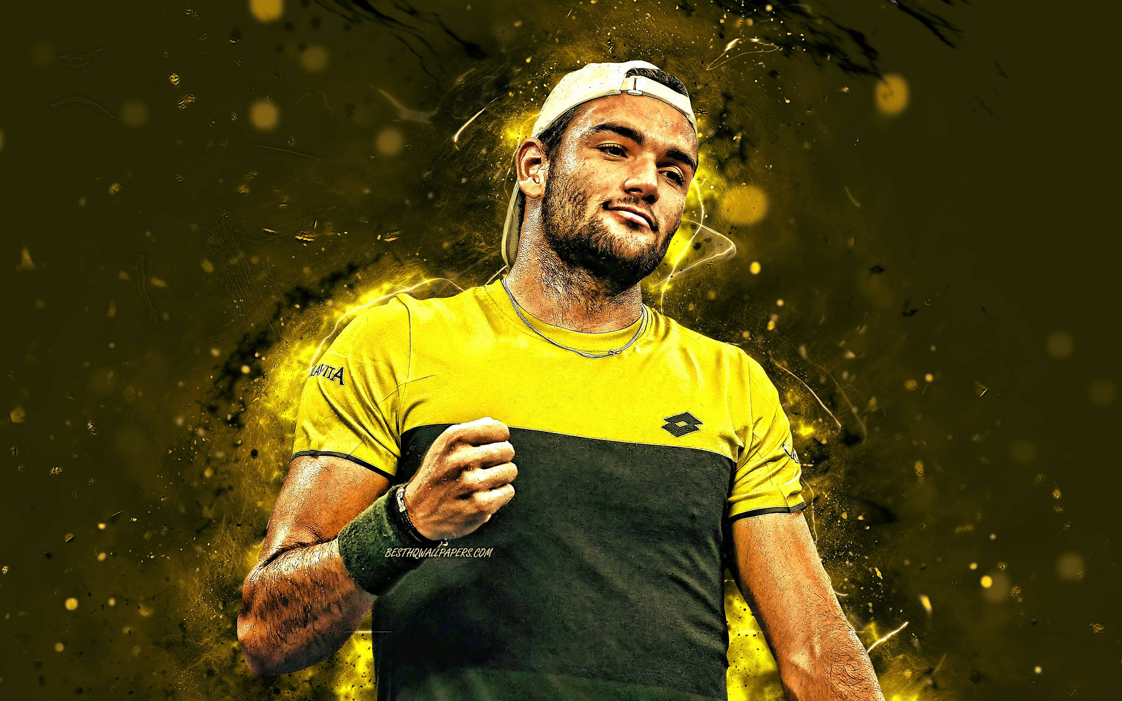 Matteo Berrettini Holding Huge Trophy Wallpaper
