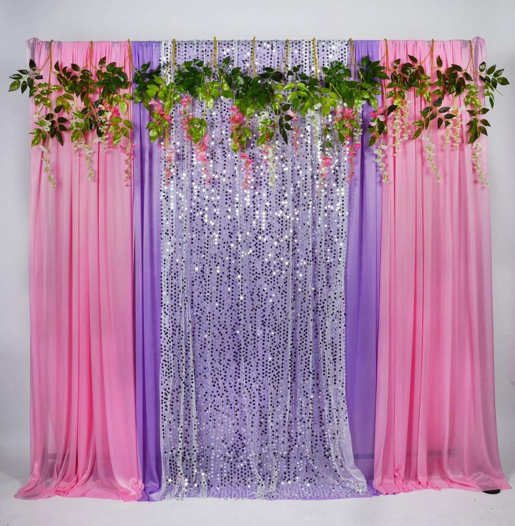 Buy Discount Kate Pink Purple Ice Silk Background Curtains