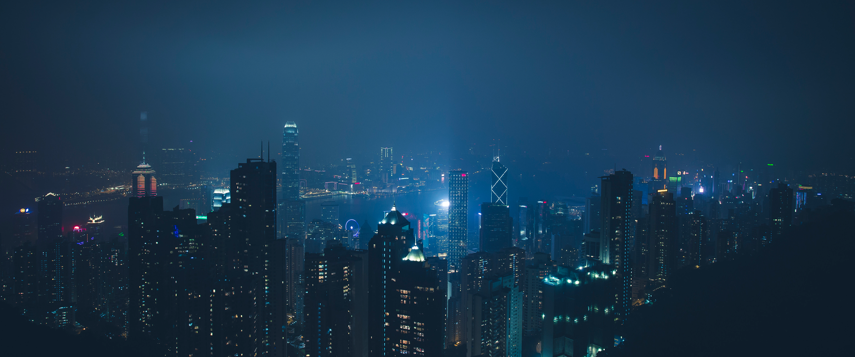 A City At Night Background Desktop