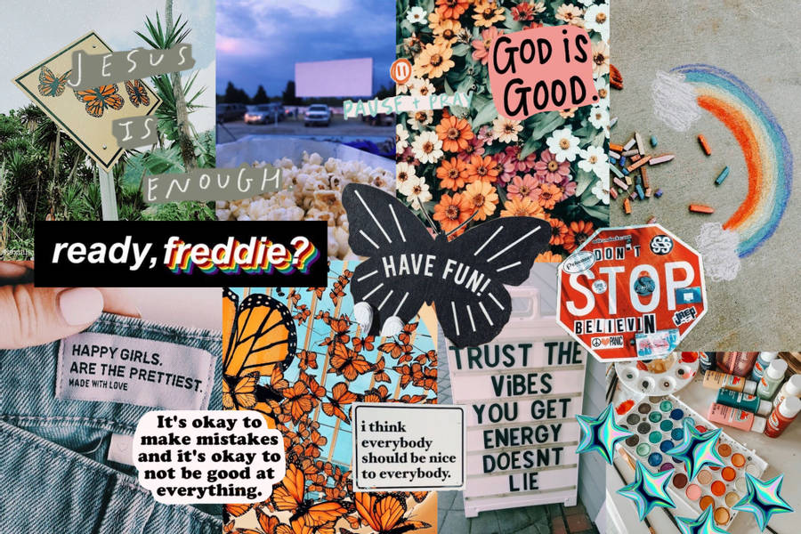 Indie Aesthetic Quote Collage Wallpaper