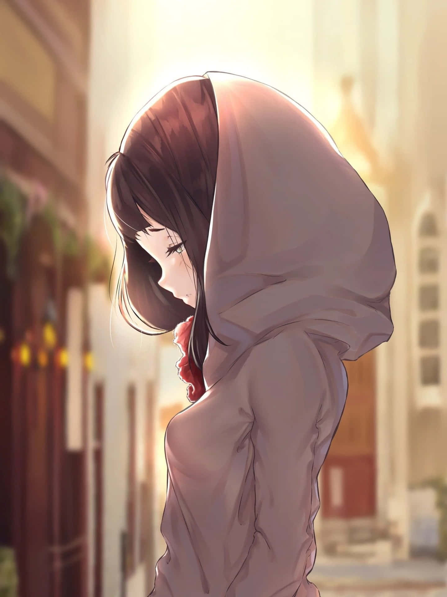 Anime Girl Hoodie Picture Wallpaper