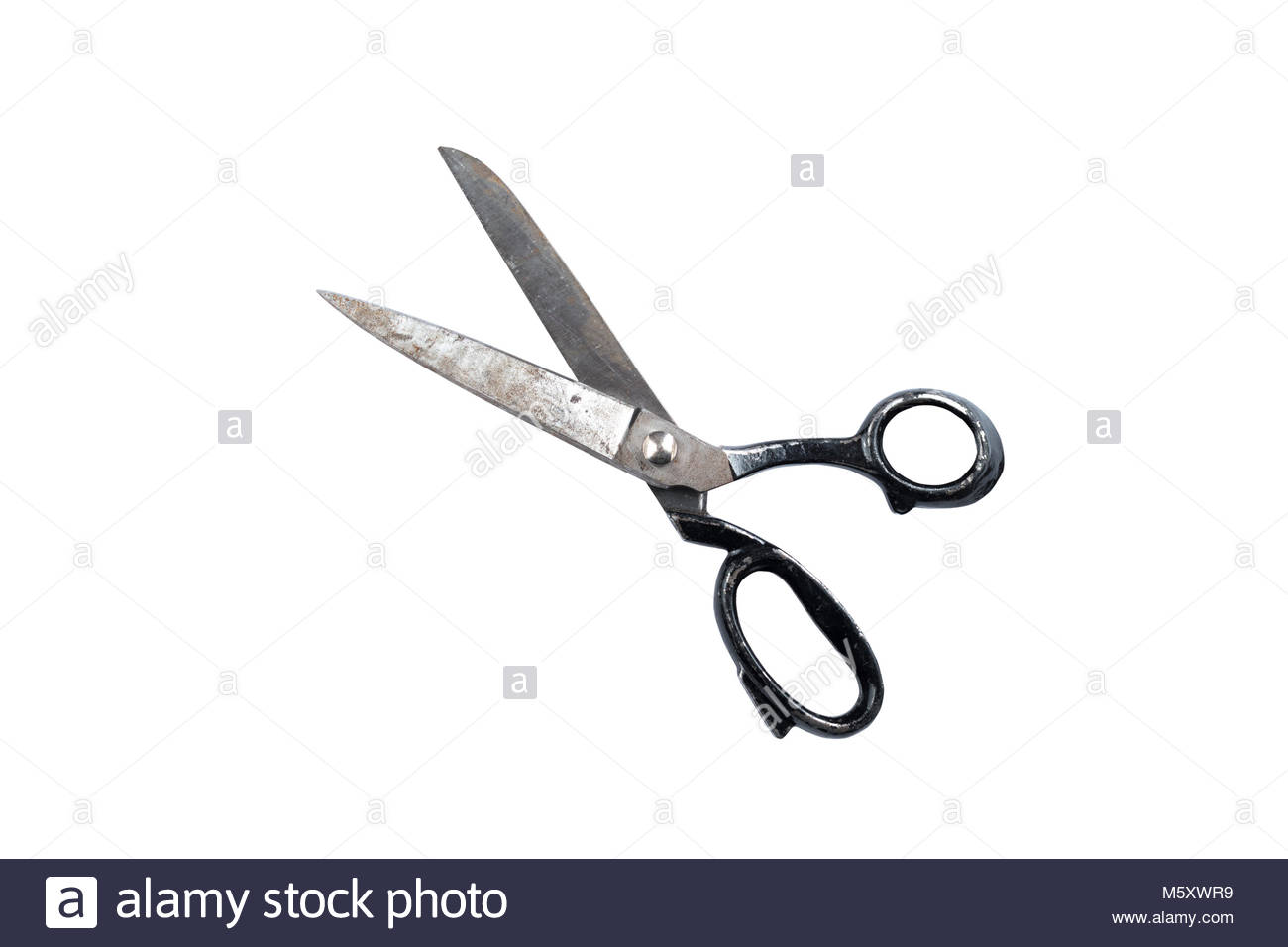 Old Metal Industrial Scissors Isolated On White Background Saved