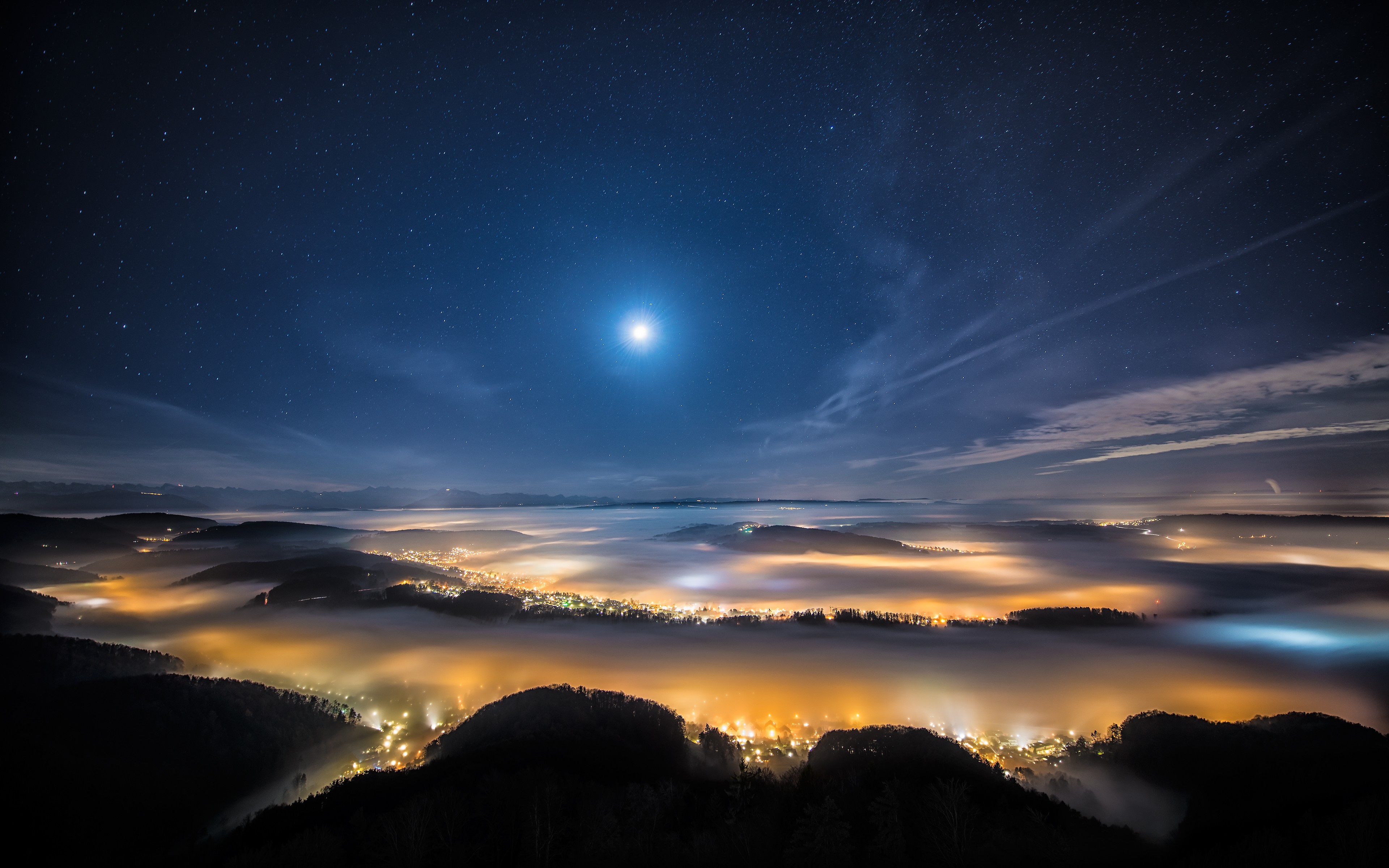 Sky Night Lights Wallpaper HD