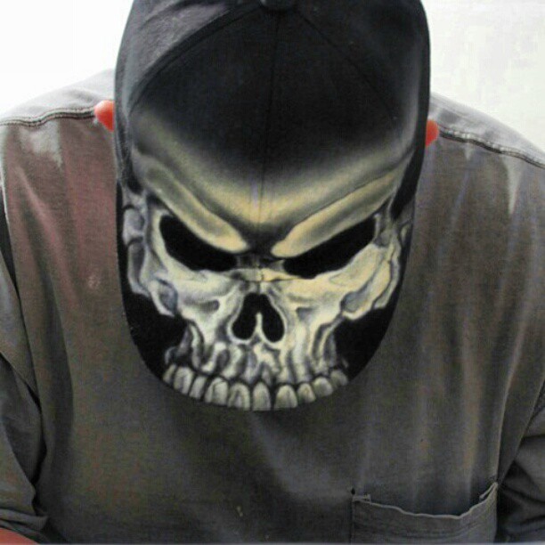 Airbrushed Skull Hat Pixel R3ap3r