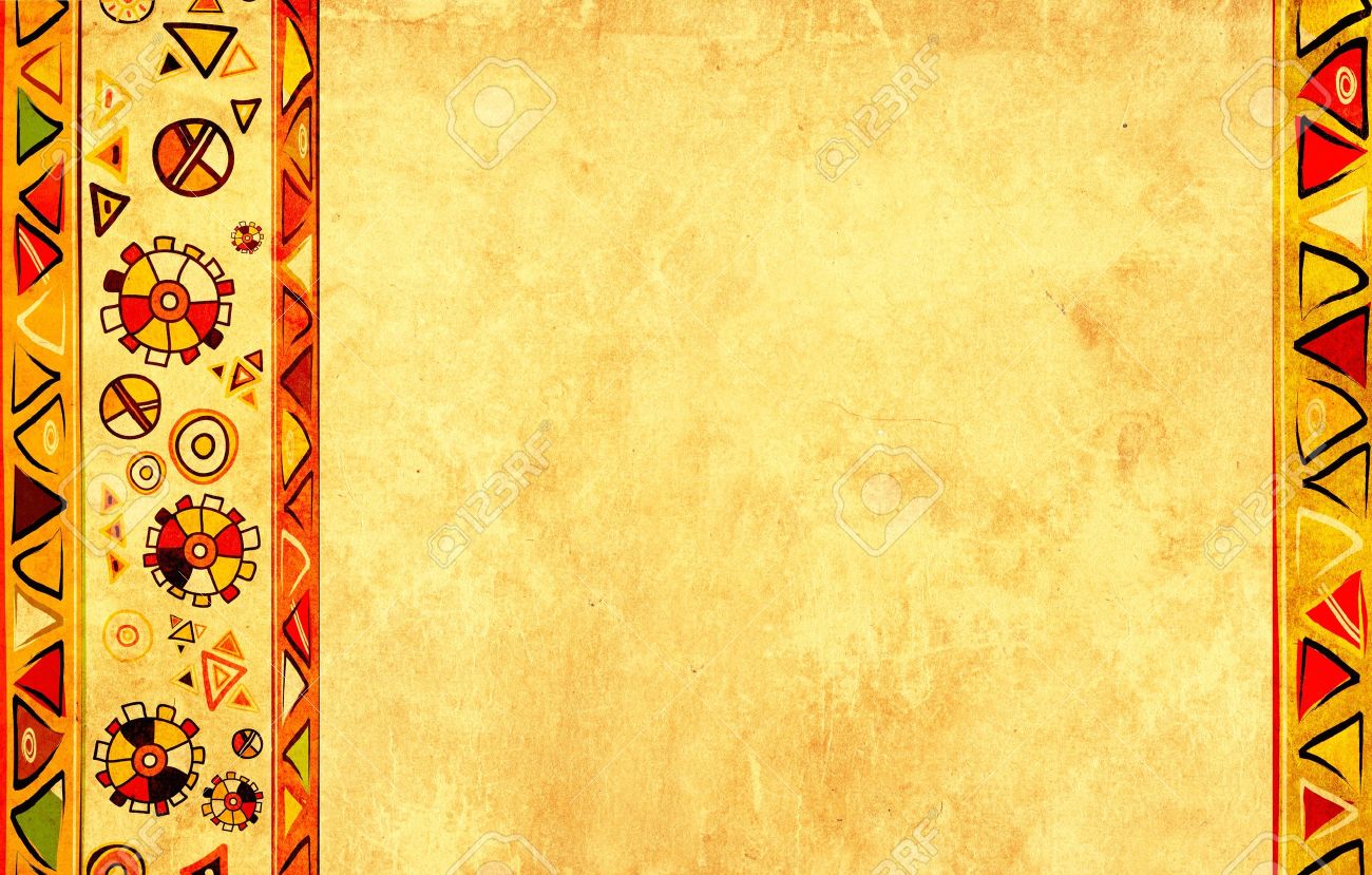 Dancing Musician Grunge Background With African Traditional
