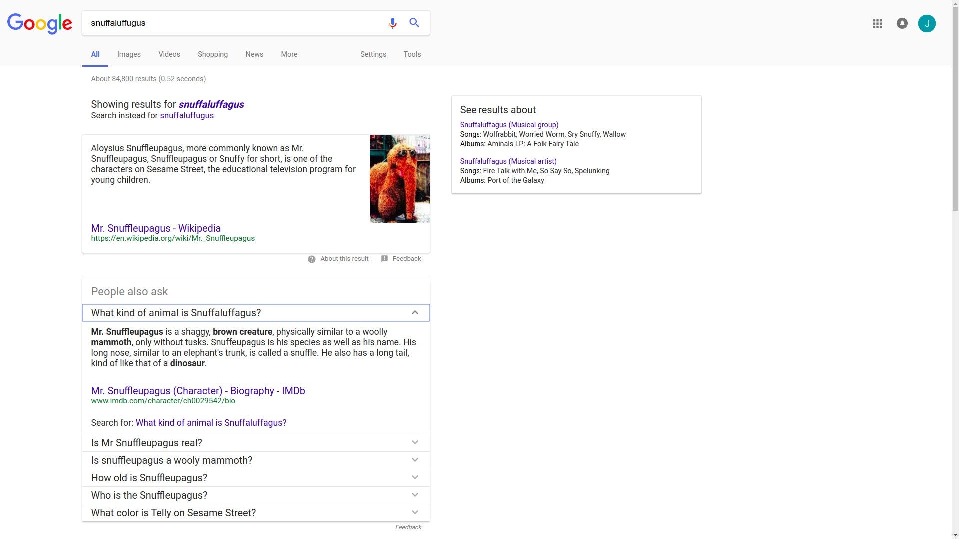 Snuffaluffagus Did You Mean Snuffleupagus Wtf No Quick Rant